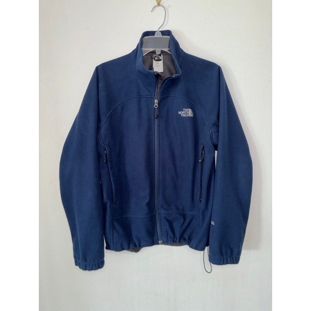 The North Face WindWall Fleece Jacket Mens Medium Navy Blue Full Zip Softshell